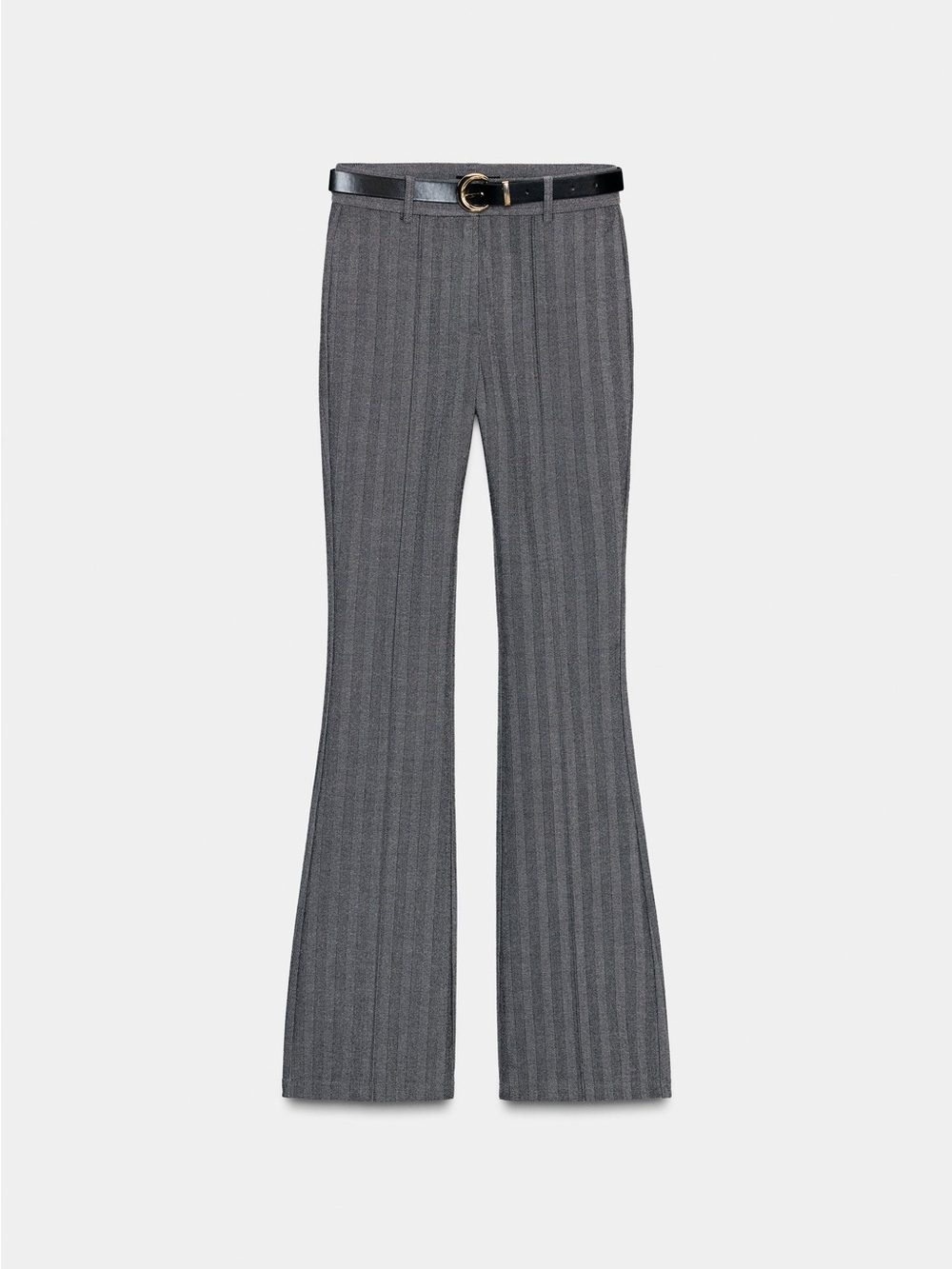 Zara Gray Pinstripe Vest and Flare Pants Set with Gold Buttons - Picture 10 of 14